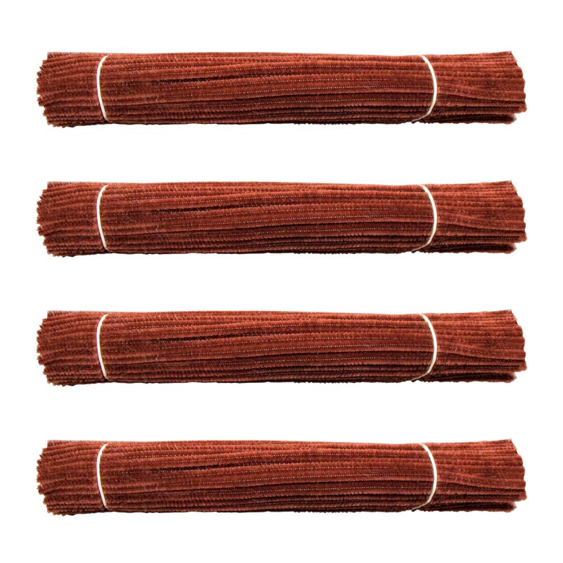 Waycreat 400 Pieces Pipe Cleaners Brown Chenille Stem for DIY Art Craft Decorations (6mm x 12 Inch) - Image 1